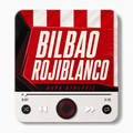 Magnete sonoro da calcio Bilbao Rojiblanco — su sfondo bianco