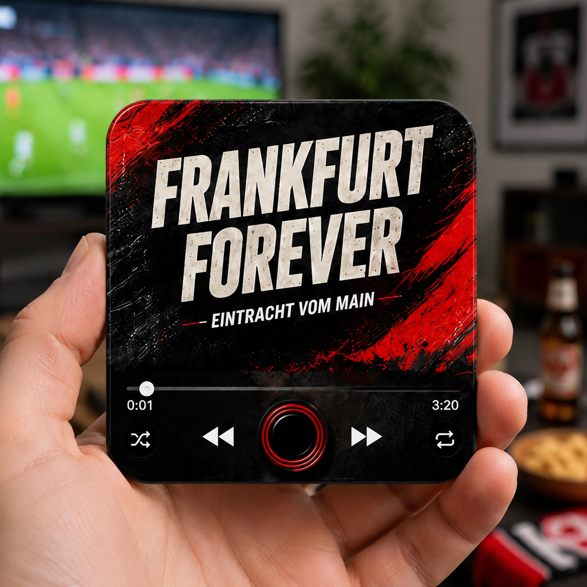 Frankfurt magnete sonoro tenuto in mano