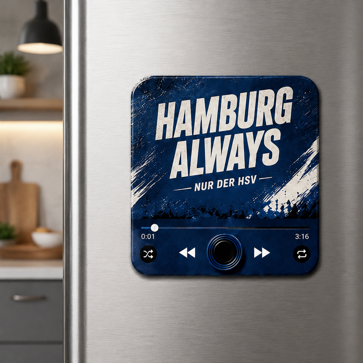Hamburg magnete sonoro su un frigorifero