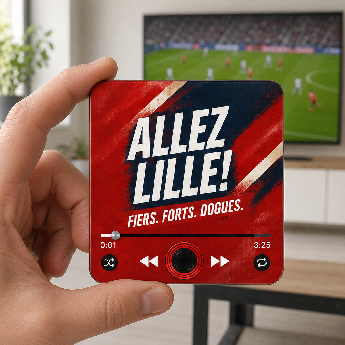 Lille magnete sonoro tenuto in mano