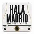 Magnete sonoro da calcio Madrid Blanco — su sfondo bianco