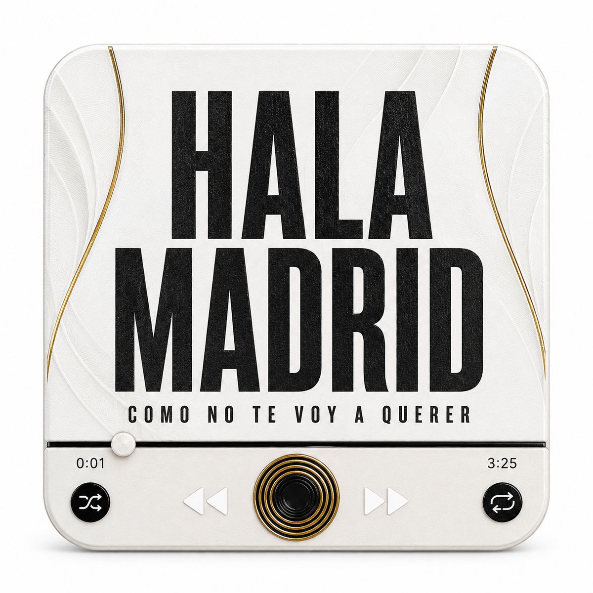 Magnete sonoro da calcio Madrid Blanco — su sfondo bianco