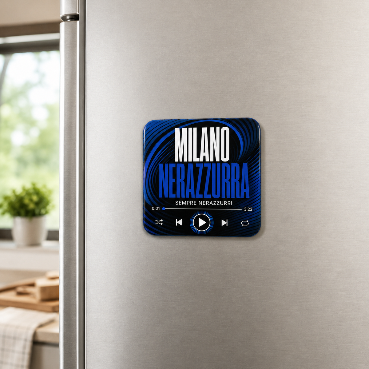 Milano Nerazzurra magnete sonoro da calcio – su un frigorifero