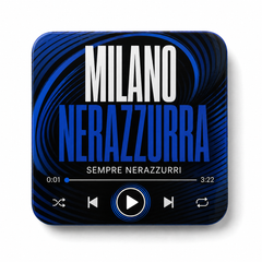 Milano Nerazzurra magnete sonoro da calcio – product su sfondo bianco
