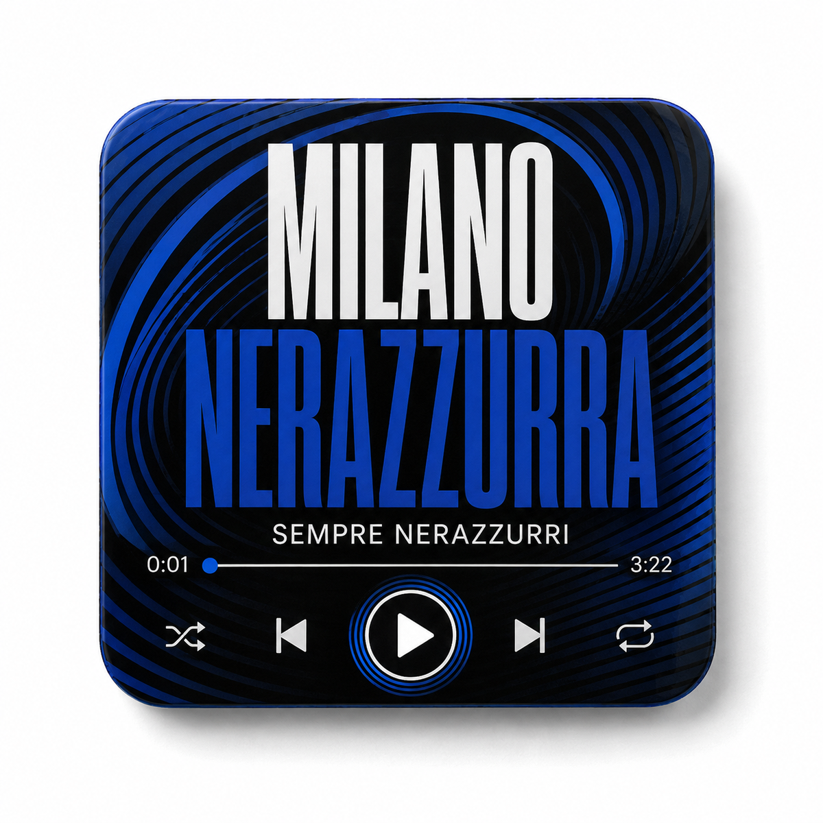 Milano Nerazzurra magnete sonoro da calcio – product su sfondo bianco