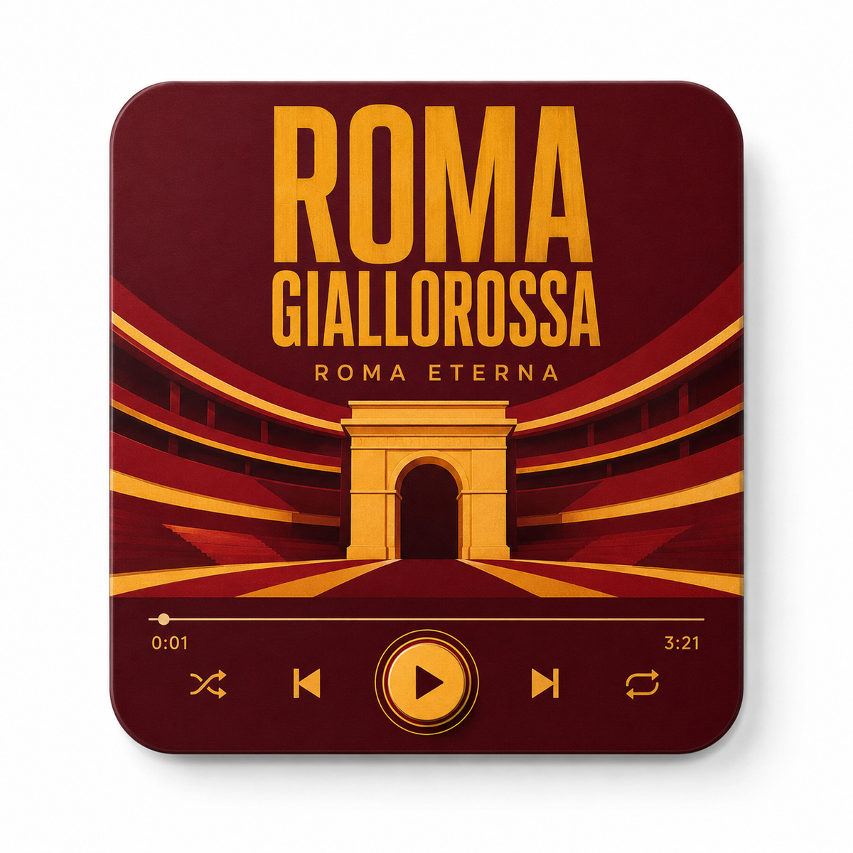 Roma Giallorossa magnete sonoro da calcio – product su sfondo bianco