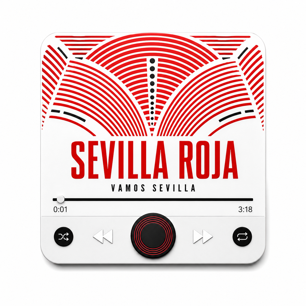 Magnete sonoro da calcio Sevilla Roja — su sfondo bianco
