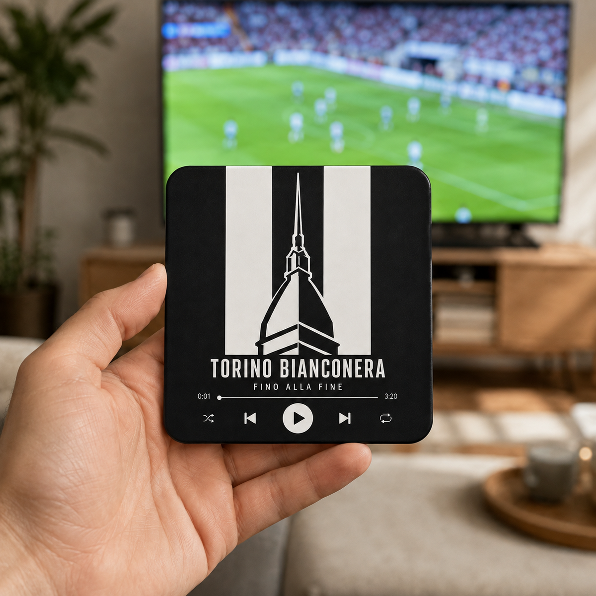 Torino Bianconera magnete sonoro da calcio – tenuto in mano