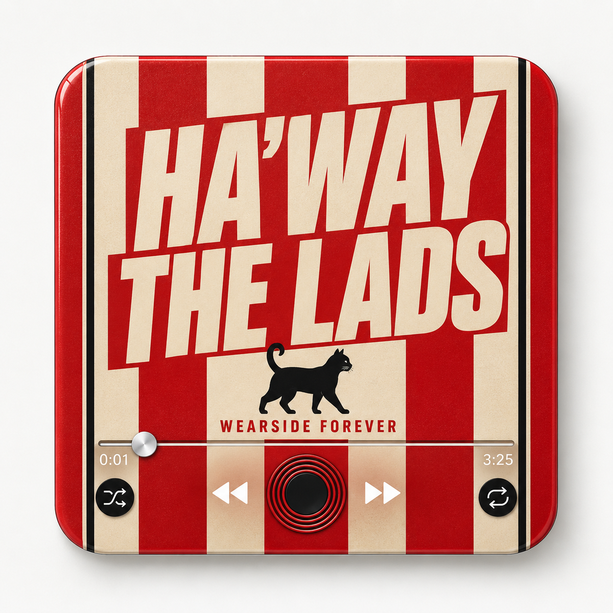 Wearside red and white magnete sonoro da calcio